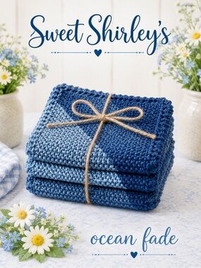 Bundle of 3 “Ocean Fade” Dish Cloths